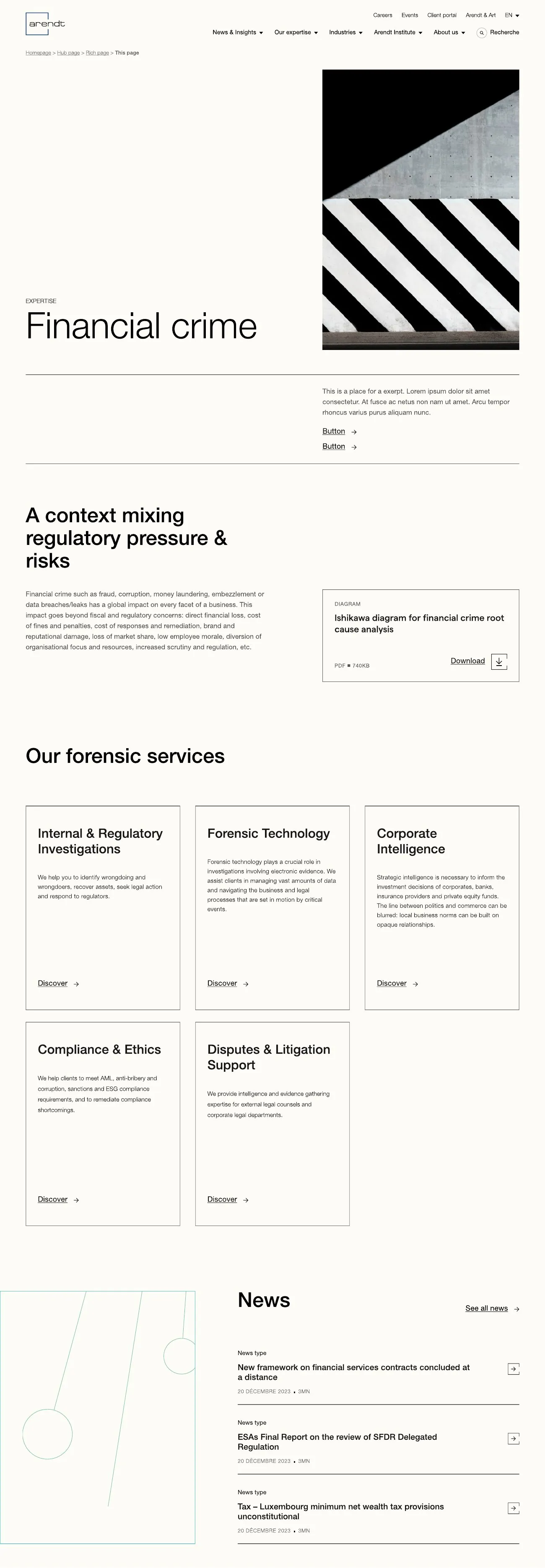 Page Financial crime