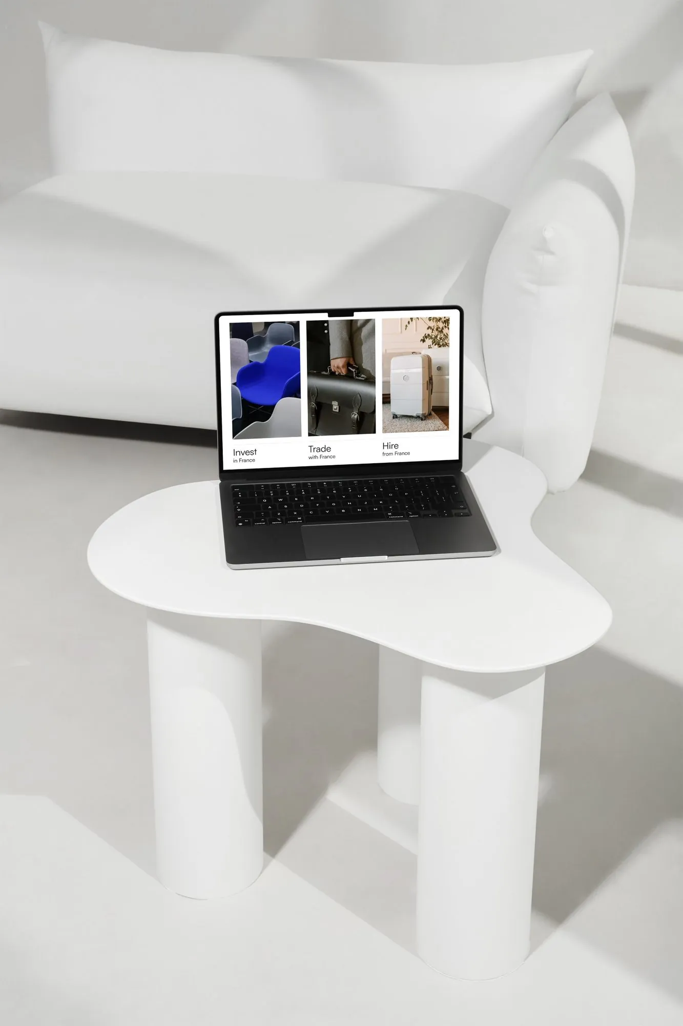 Plateforme Business France World affichée sur ordinateur portable