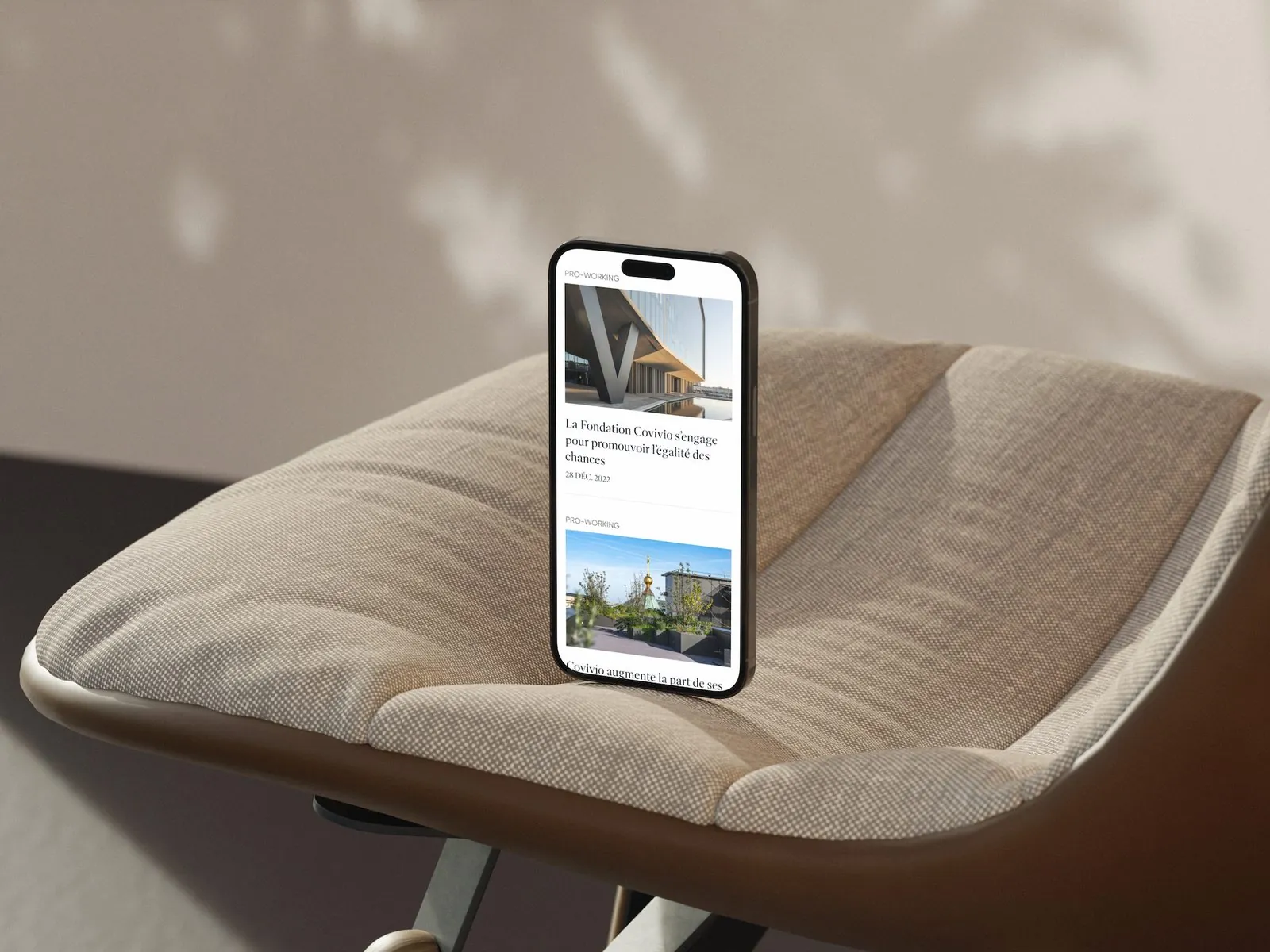 Liste d’actualités Covivio sur smartphone