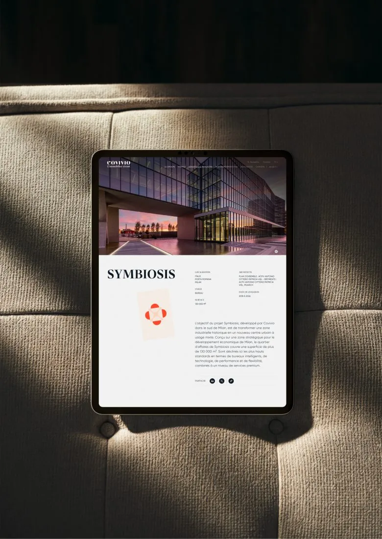 Fiche projet Symbiosis sur tablette