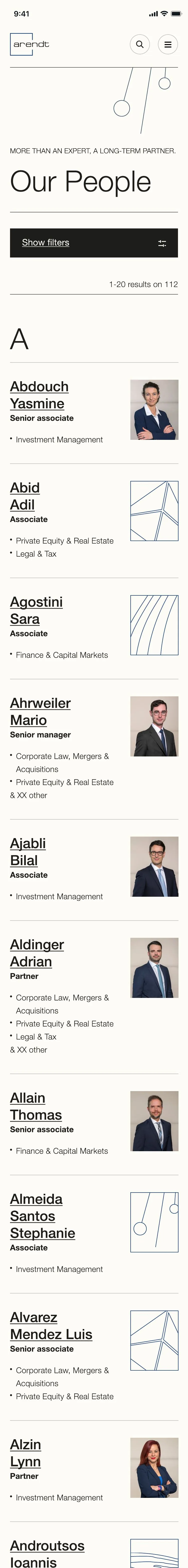 Page Our People en version mobile