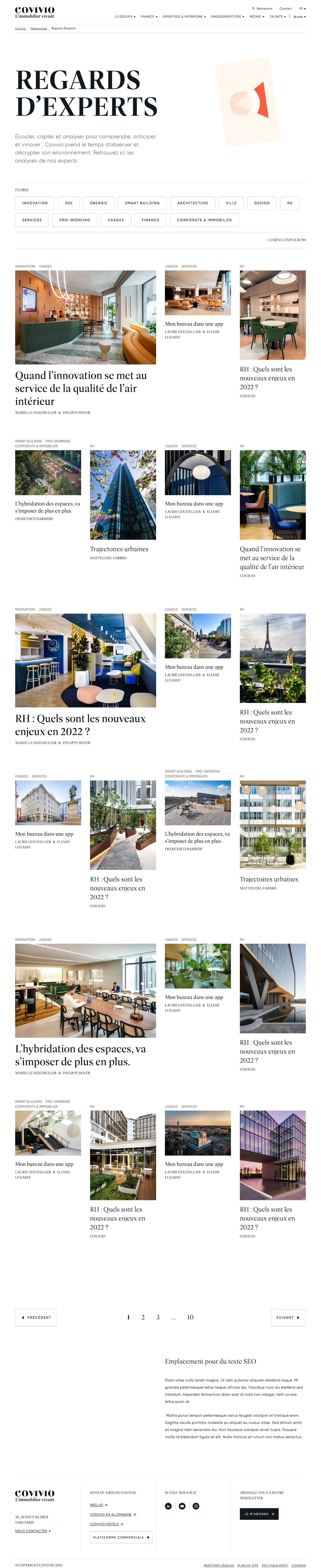 Page liste Regards d’experts
